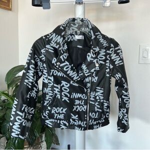 Disney D-signed Descendants Girls Vegan Leather Moto/Biker Jacket Sz M Graffiti